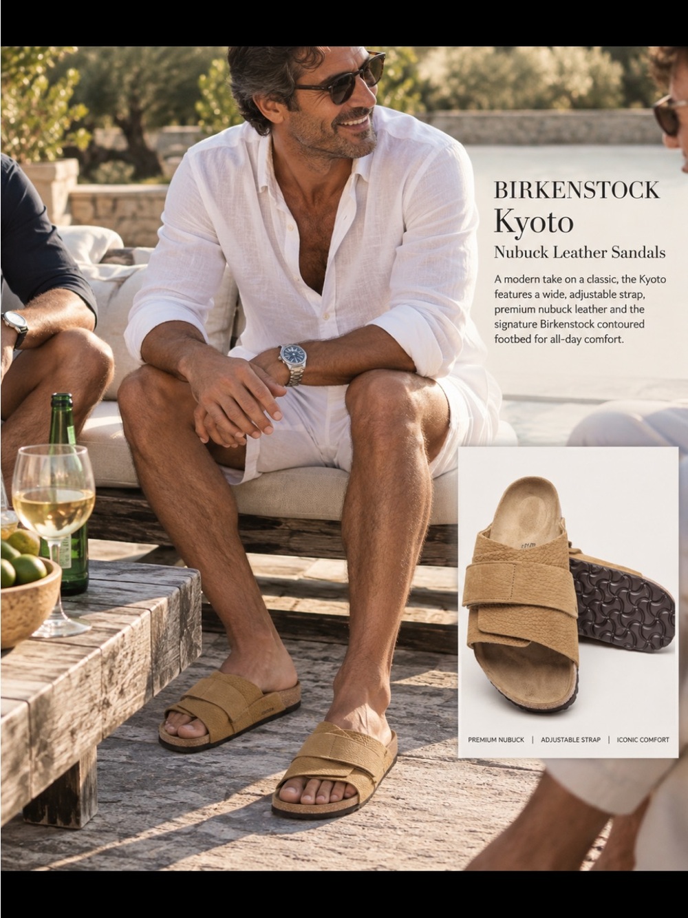 Birkenstock Kyoto Nubuck Sandals in Desert Buck Size 44/ US 11